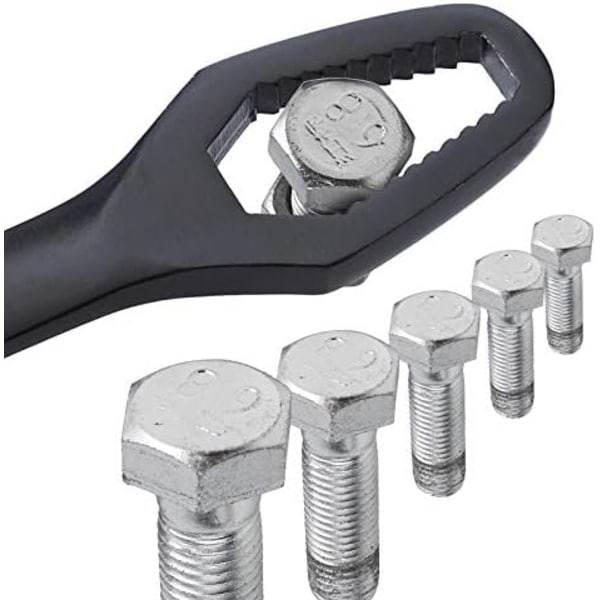 8-22mm Kaksipäinen Yleisavain, Musta Teräsräikkäavain-XM2-