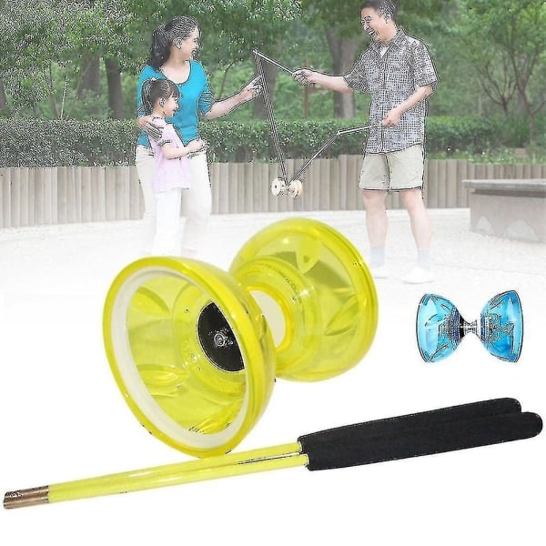 2023 Professionell Diabolo-set för Lek, Hög Hastighet, Mjuk Jonglering med Rep, Hobby, Barn, Klassisk Handlek, Present, Snabb Vit