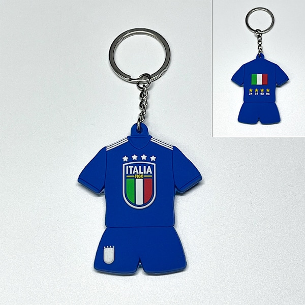 Gos- Fotballklubb VM Landslag Emblem PVC Mini Jersey Nøkkelring Italy