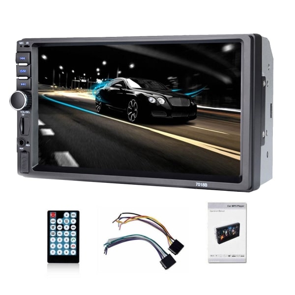 7\" Tupla 2 DIN -pääyksikkö Autostereoradio MP5-soitin Näyttö BT-XM4-