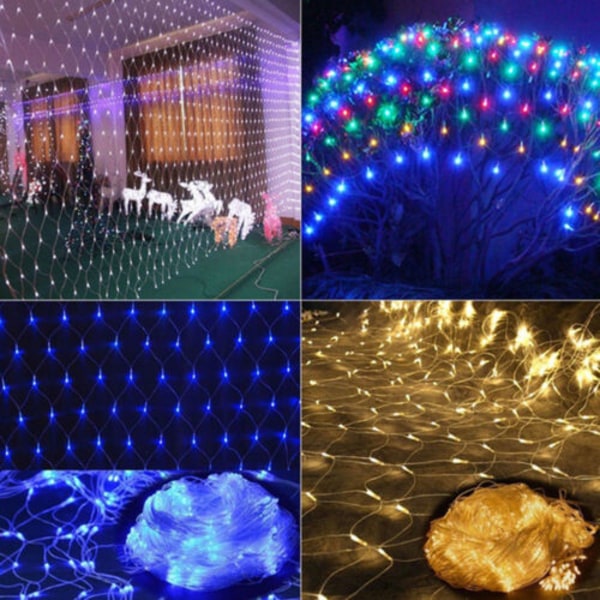 15m 2x3m 4x6m LED Lysnett Utendørs Julebord Varm Hvit