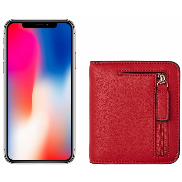 Damer RFID-blockerande liten kompakt bifold lyxig äkta läder plånbok dam mini plånbok med ID-fönster