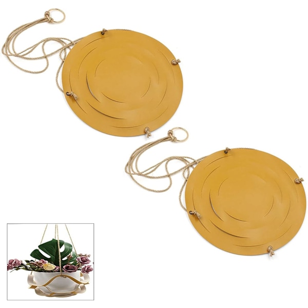 Hängande Läder Planteringskruka - Inomhus Utomhus - 31cm/15cm - Gul