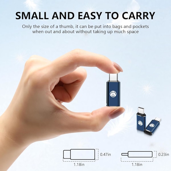 Lightning till USB-C Adapter - PD Snabbladdning, Kompatibel med iPhone 15/iPad/MacBook