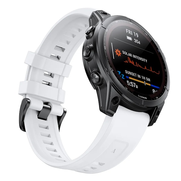 Garmin Fenix ​​7S/ 6S/ 6S Pro/ 5S/ 5S Plus/Descent Mk2S Klokke 20MM Armbånd Klokke Silikon Hurtigspenne (Hvit) Hvit