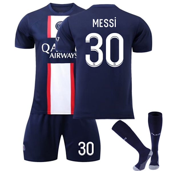 Fotbollsset för barn Fotbollströja Träningsdräkt Messi Blå/Vit Blue/White 20（5-6Years）