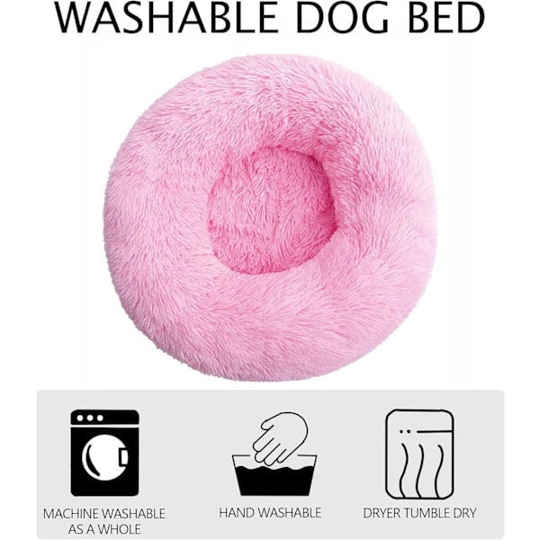 Plys Donut Kæledyrsseng, Hundeseng Varm, Skridsikker Bund, Maskinvaskbar