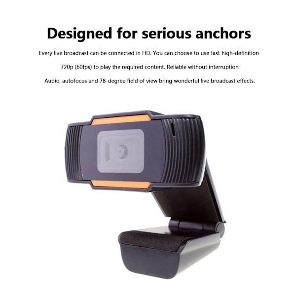 720P HD-webbkamera 5MP inbyggd mikrofon USB stationär dator webbkamera 180° roterbar
