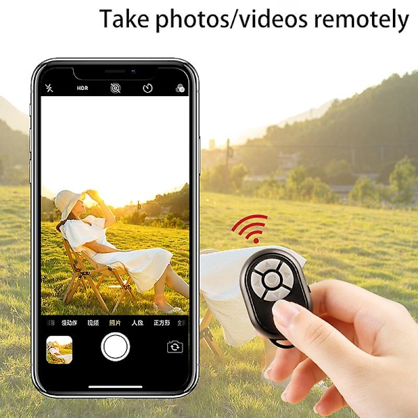 Bluetooth videokamera fjernkontroll for Iphone Xiaomi Samsung Oppo Android mobiltelefon for Tiktok film sideskift