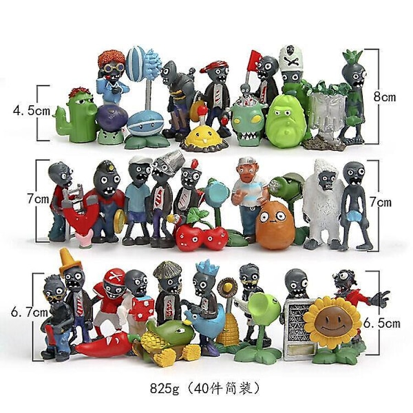 40 stk Plants vs Zombies Lekefigurer PVC-leketøy