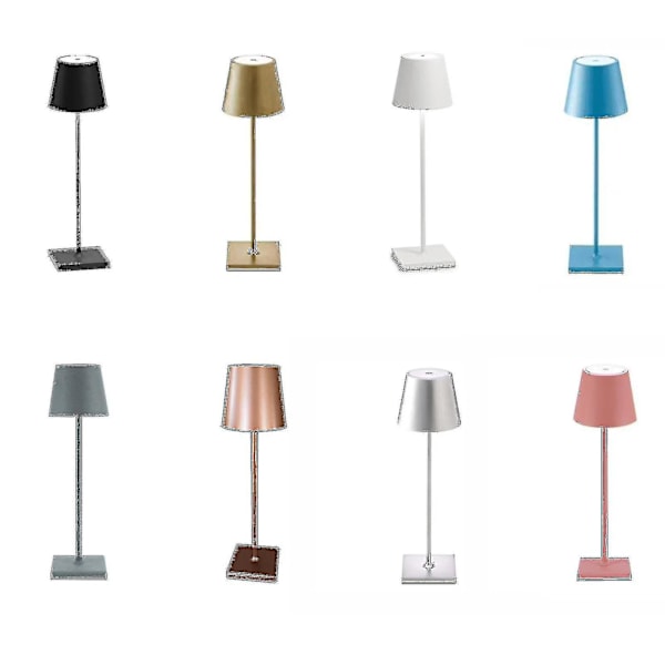 Dimbar trådløs bordlampe 3-veis aluminium trådløs lampe for lesing[hk] Brown