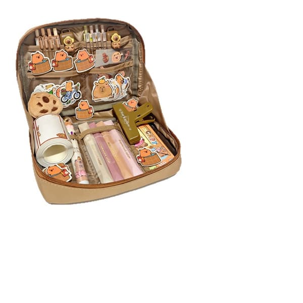 Capybara pennfodralset, 12-lagers pennlåda med stor kapacitet med skolmaterialkit 9-Piece Set