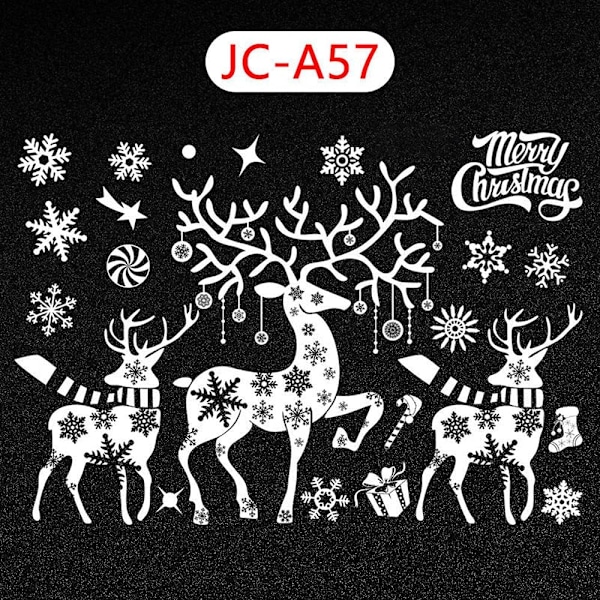 Julevinduesklistremerker, DIY Statiske Vindudekorasjoner, Avtakbare
