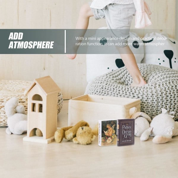 6 kpl Kodin koristeet Mikro-lavasteet Pieniä kirjoja Pienoiskirjakoriste Mini kirjamalli (3,6X2,6X0,5CM, Lajitelmaväri)