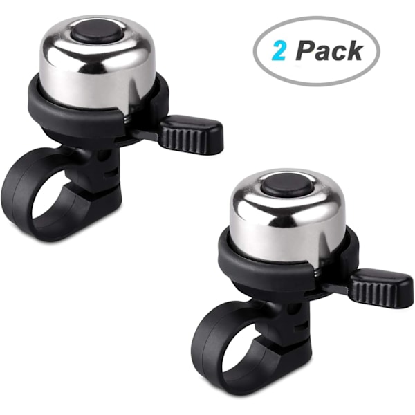 Cykelklocka Mässing Mini, Silver (2-pack)-XM2-