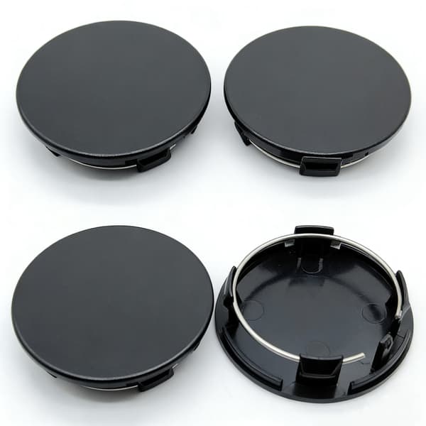 4-pak Centerkapsler – Fælgnavsemblem Sølv{MK} Silver 70mm Svart