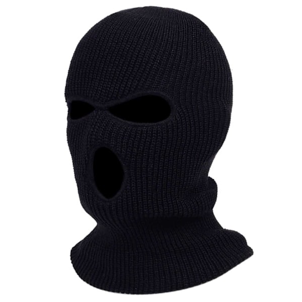 Musta Balaclava Hiihtomaski Ryöstöhuppu musta black