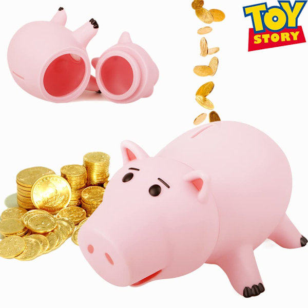 Creamily® Hamm Leksak Toy Story Spargris Plast Spargris för Barns & Vuxnas Födelsedagspresent med Söt Förpackning, Rosa
