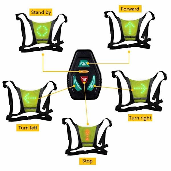LED Cykelvest med Lys, Reflekterende Sikkerhedslys til Cykel -XM2-