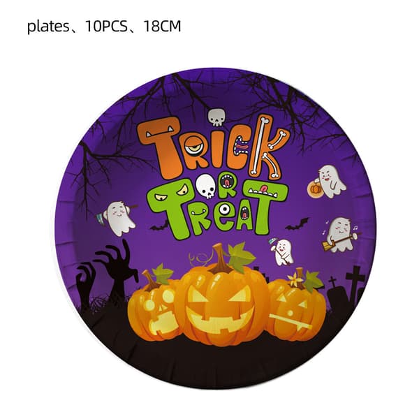 Græskar Spøgelse Halloween Fest Bordservice Sæt, Engangs Papirtallerkener Kopper Servietter Kit Tablecloths 1pc