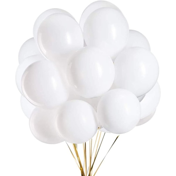 Pakke med 50 Hvide Latex Balloner 12 Tommer Premium Kvalitets Balloner-XM2-