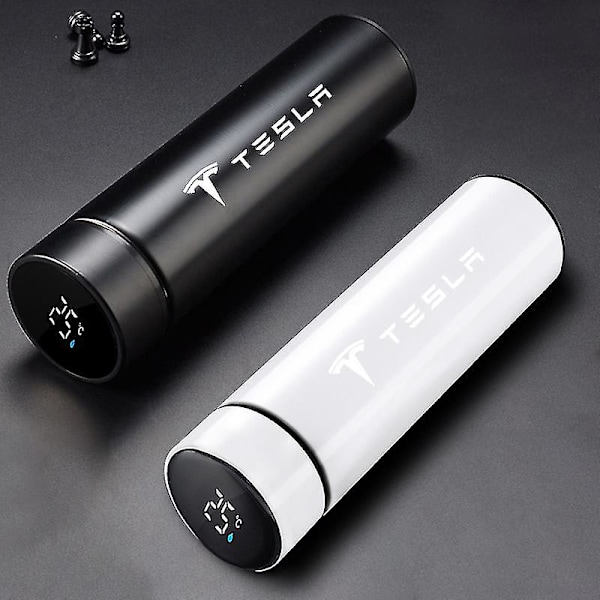 Stor kapasitet 304 rustfritt stål Vakuum termisk kolv termos for Tesla Model 3 Model X Model S Model Y Biltilbehør[HK] Black