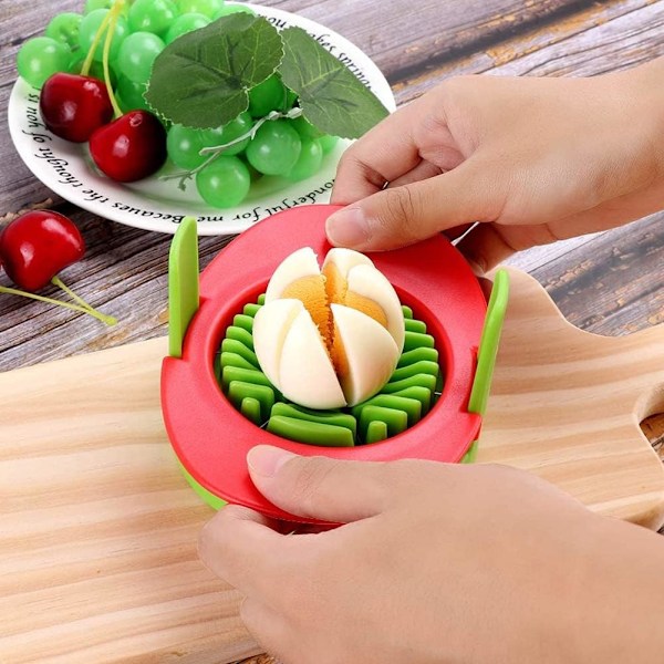 Äggskärare, Äggskärare Set 4 i 1 Kokt Äggdelare Frukt