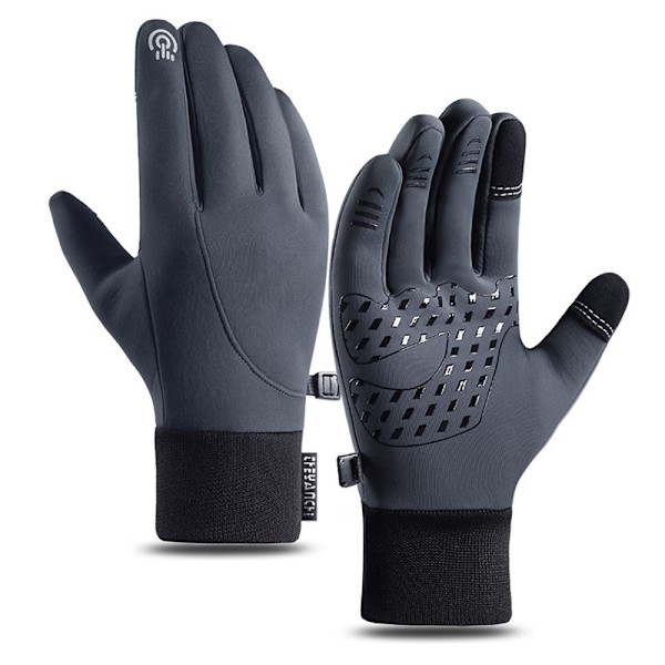 Termohansker Vanntette hansker for vinteren, hansker for kvinner menn grey-KK1- grey M
