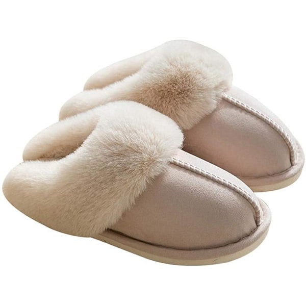 Tøfler i Fåreskinnimitasjon - Varme og Myke 42-43 42-43 beige