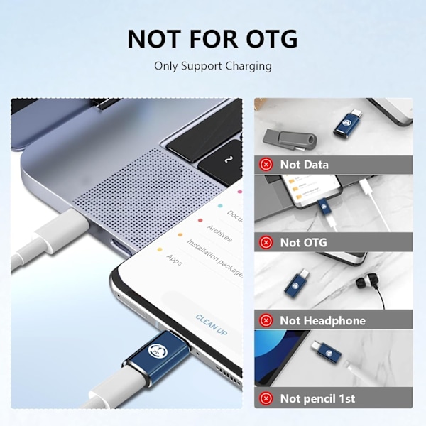 Lightning till USB-C Adapter - PD Snabbladdning, Kompatibel med iPhone 15/iPad/MacBook