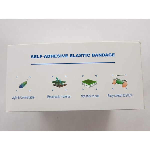 Ikke-vævet bandage Dyreklæbende bandage Bandage, Elastisk selvklæbende bandage 7,5 cm X4,5 m 12 ruller