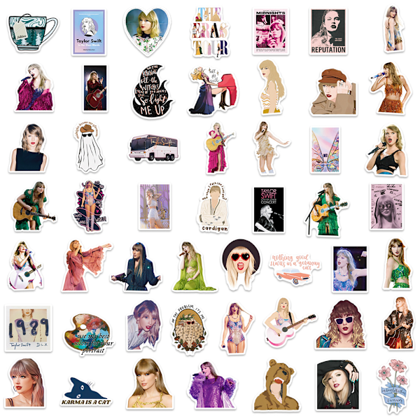 100 stk Taylor Swift klistremerker vanntette vinyl klistremerker for laptop og bagasje 100PCS