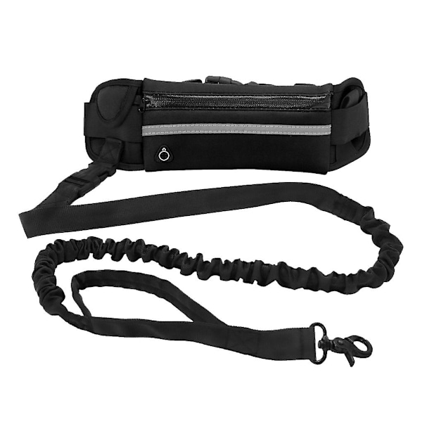 Handsfree Hundkoppel med Midjeväska, Dragkoppel för Löpning, Utdragbart Elastiskt Bälte, Reflekterande Selar, Hundtillbehör