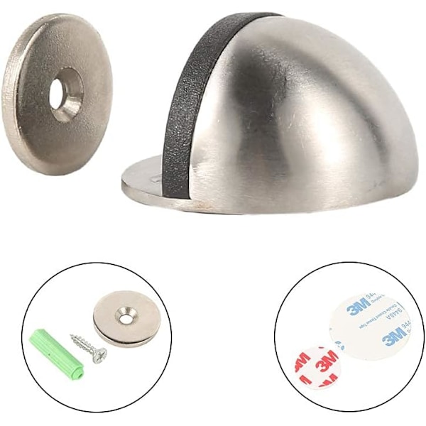 2 stk. Dørstoppere Rustfritt Stål Magnetisk Halvmåne Dørstopper Board-XM2-
