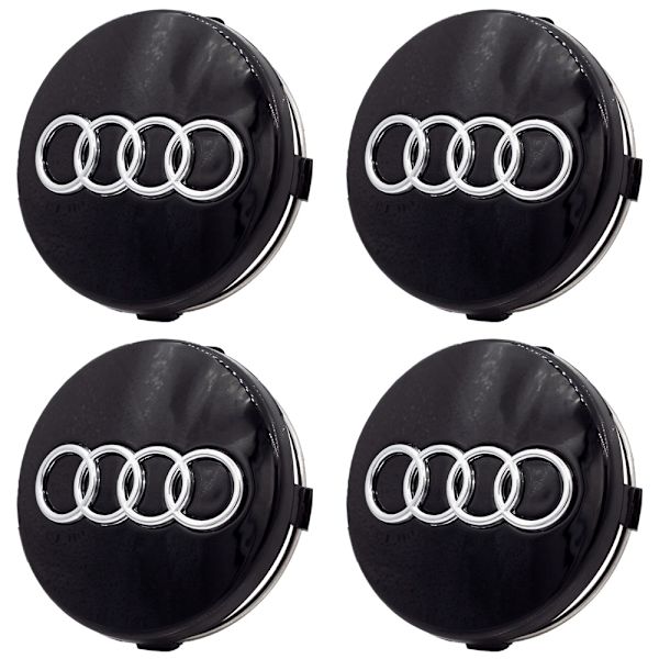 4 kpl - Audi Keskikupit / Pyörännavan Embleemi - Auto 61 Svart 60 mm