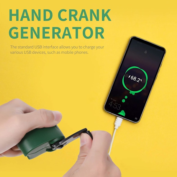 1 x handvevsgenerator utomhus nödladdare USB-port