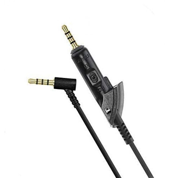 Erstatningskabel for QC15 Hodetelefoner Lydkabel Kompatibel med Bose QuietComfort 15 QC15 QC2 Hodetelefoner (Svart) Ingen Hvetetråd