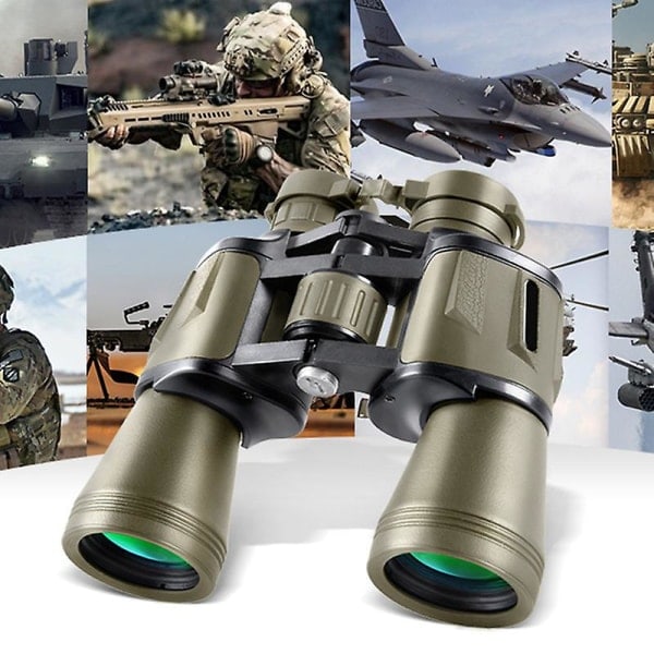 20x50 Militærkikkert til voksne med smartphoneadapter - Kompakt vandtæt taktisk kikkert til fuglekiggeri, jagt, vandring, koncert -XM1- Green