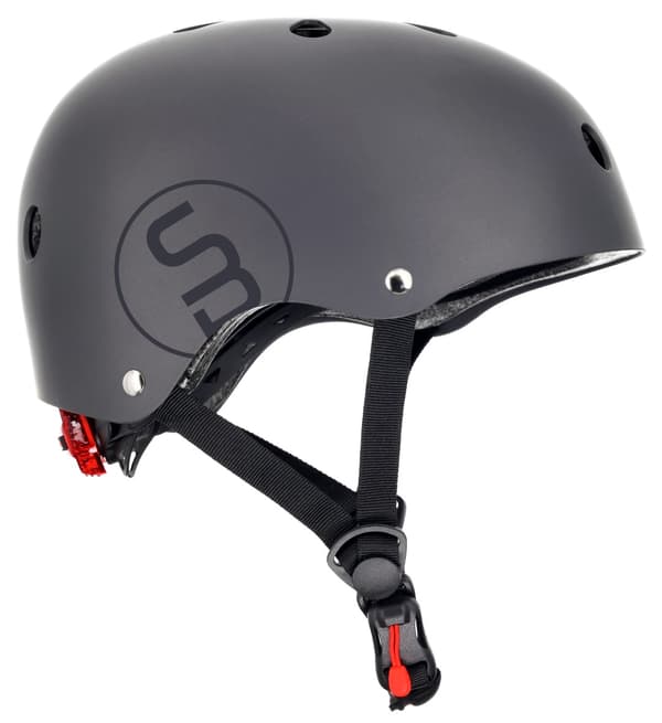 Sun Baby cykelhjelm til børn M 54-58 cm med LED-lys og magnetlukning, sort Sort