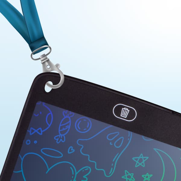 Grafiktablet til børn, Etch-A-Sketch, Stylus, Tavle, Notesbog, 10,5 tommer, Multifarvet, Sort, Sun Baby Sort