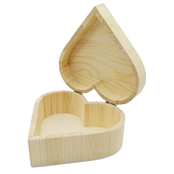 Trä Förvaringslåda Retro Creative Wood Packing Hjärta Box C2