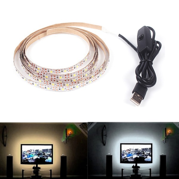 DC 5V USB LED Strips Varmvit RGB Tira LED Strip Light 1meter