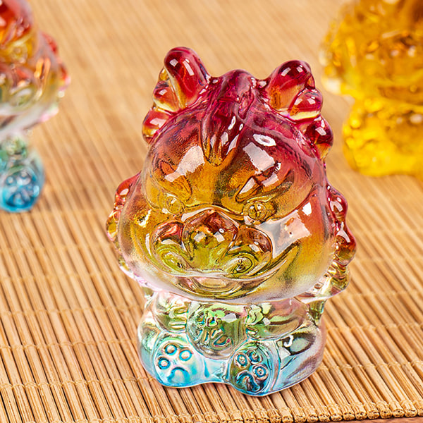 Kristall liten drake staty av glas djur pappersvikt Multicolor