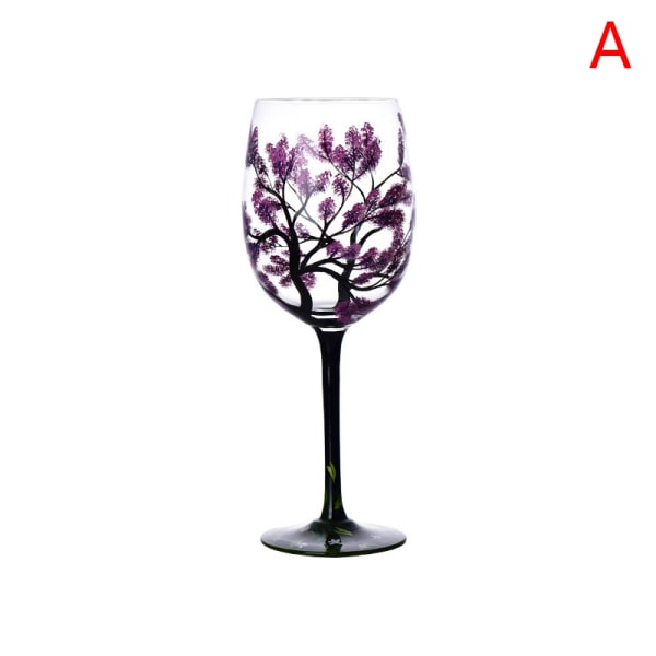 Four Seasons Trees Vinglas Bägare Printed Glas Cup purple
