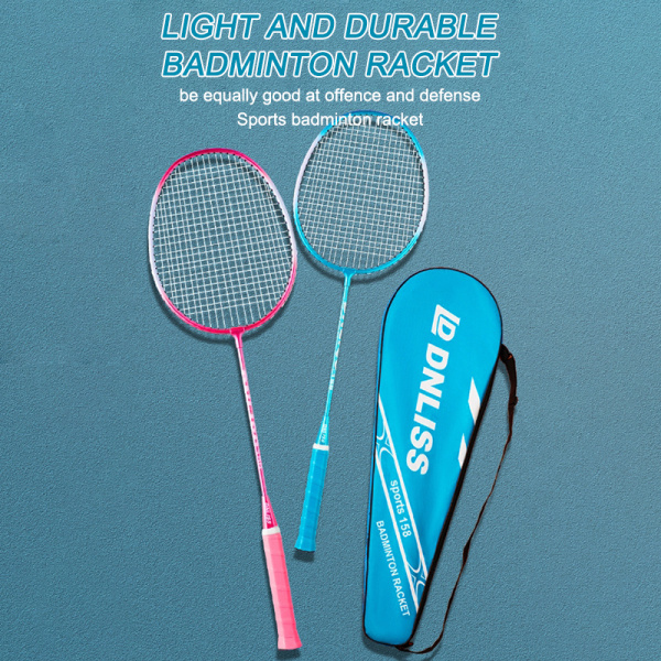 Badmintonracket Järnlegering Slitstarkt Set Träningsracket blue Package One
