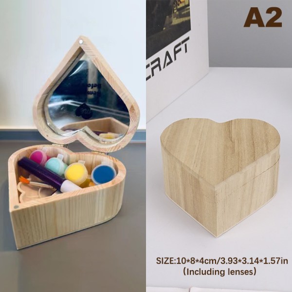 Trä Förvaringslåda Retro Creative Wood Packing Hjärta Box B2