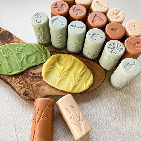 Montesorri Play Dough Stamp Leksaker Play Dough Stamper A5