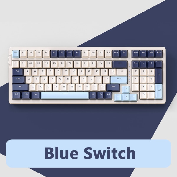K8 Mekaniskt tangentbord 100 tangenter PBT Keycap Bluetooth trådlös A3-Blue Switch