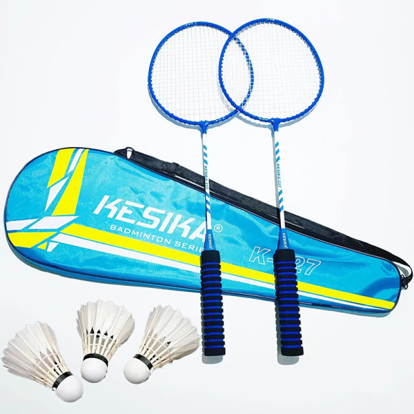 Badmintonracket Dubbelracket Slitstark 2 racketar blue C