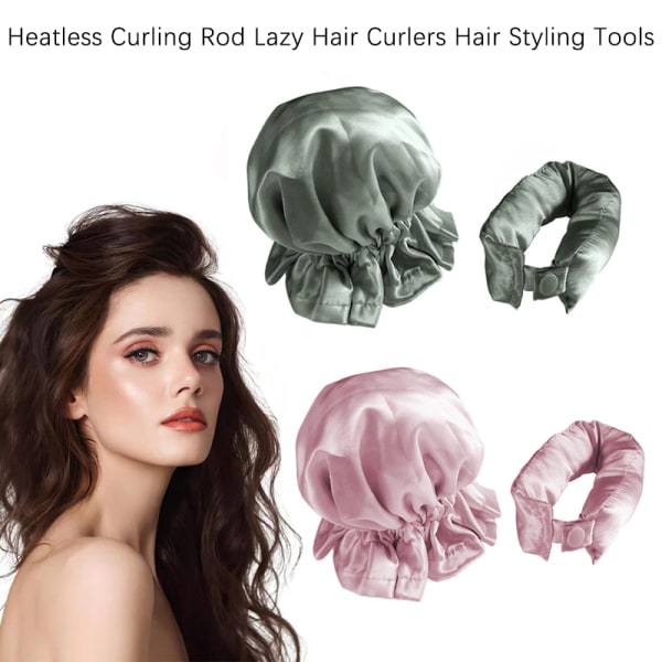 Heatless Curling Rod Silk Curling Ribbon Hair Rollers Lazy Curl Beige
